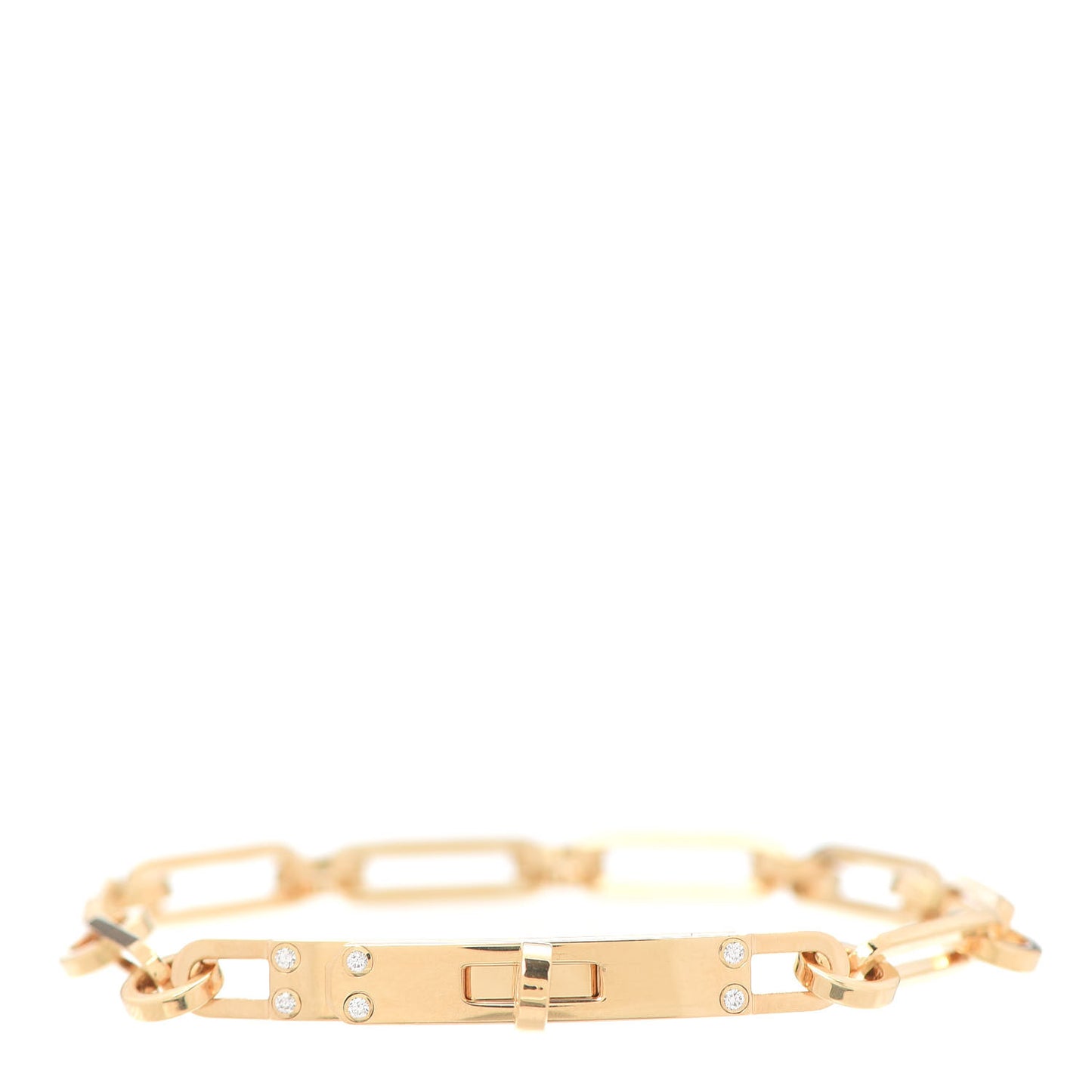 18K Yellow Gold Diamond PM Kelly Chaine Bracelet XS
