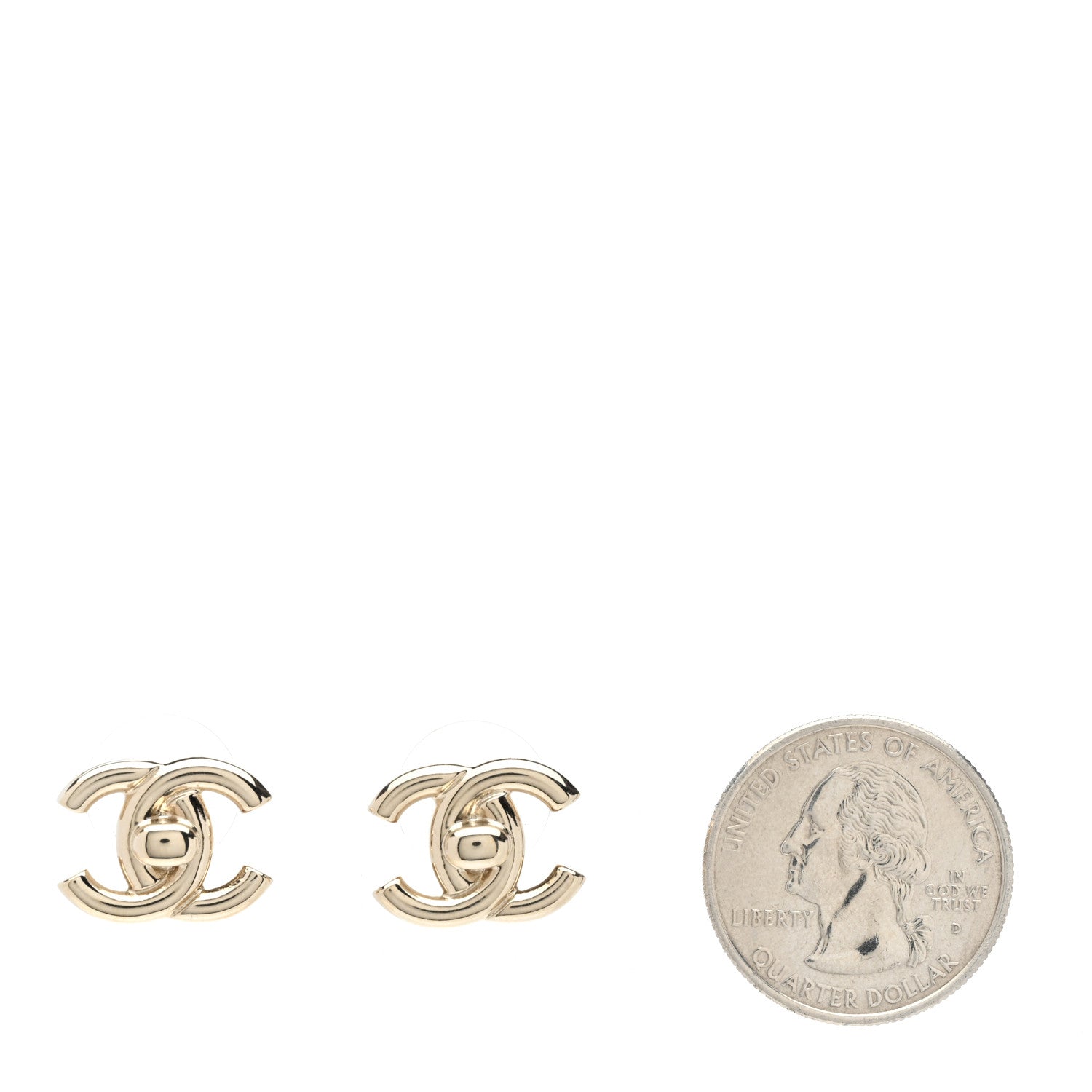 Chanel Metal CC Turnlock Earrings Gold 2 of 5