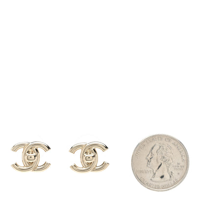 Chanel Metal CC Turnlock Earrings Gold 2 of 5