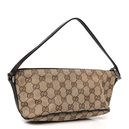 Gucci Monogram Web Boat Pochette Brown 3 of 12