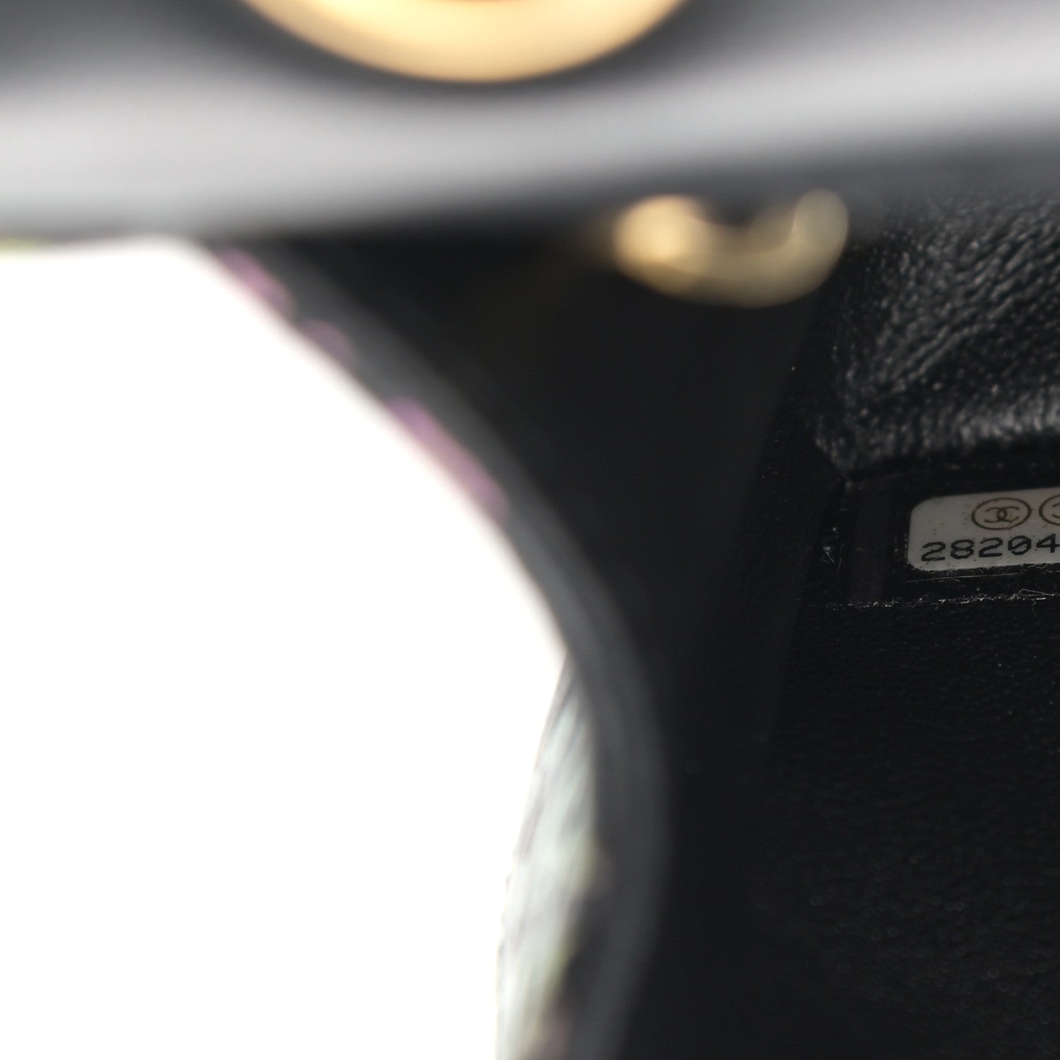 Chanel Calfskin Crocodile Embossed Graffiti 2.55 Mini Cocodile Reissue Flap Black Gold 7 of 13