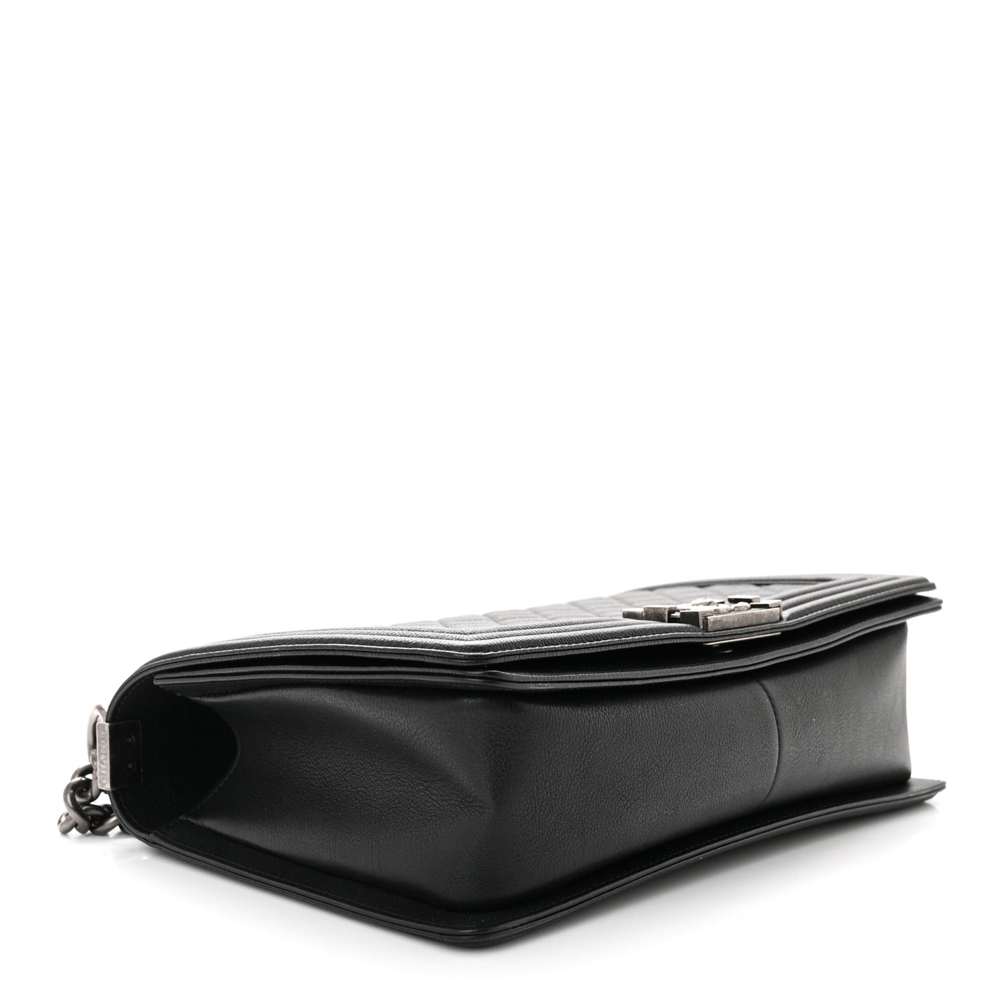 Grained Calfskin Quilted New Medium Boy Flap Black