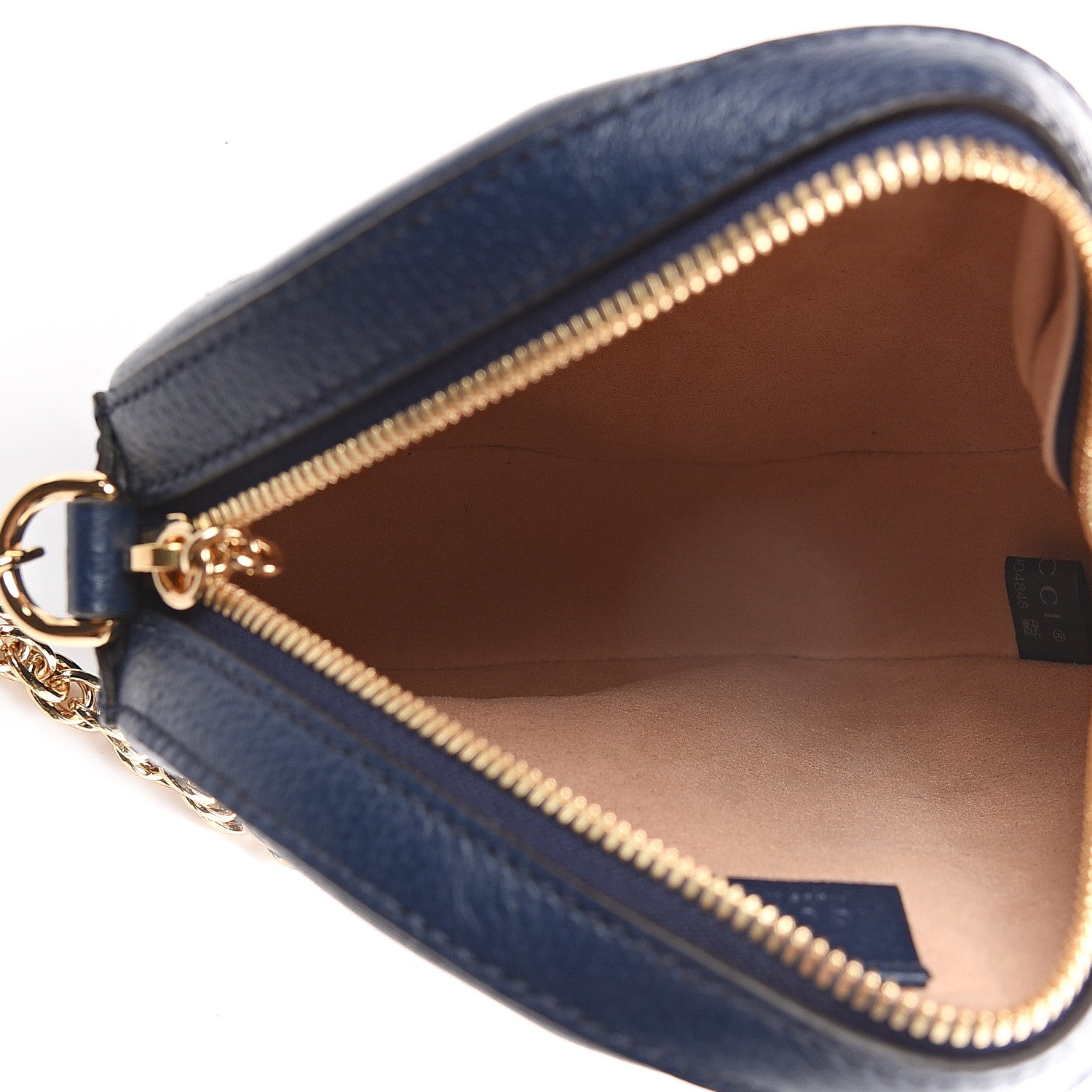 Gucci Soft Textured Calfskin Web Mini Ophidia Round Shoulder Bag Blue Agata 4 of 7