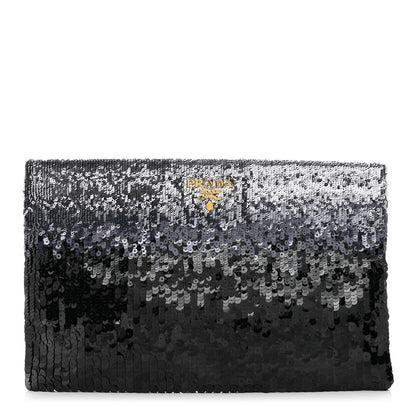 Prada Sequin Ombre Clutch Acciaio 1 of 6