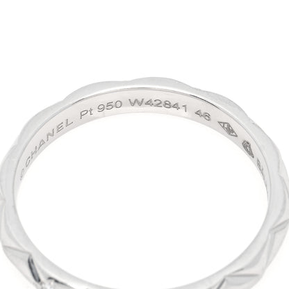 Chanel Platinum Diamond Small Matelasse Ring 46 3.75 4 of 4
