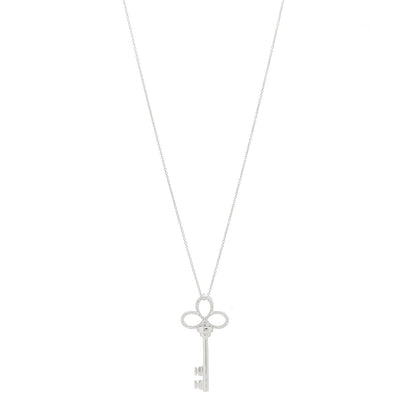 Roberto Coin 18K White Gold Diamond Tiny Treasures Key Pendant Necklace 1 of 6