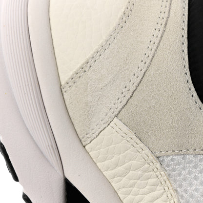 Chanel Mesh Suede Calfskin Grained Calfskin Womens CC Sneakers 38.5 White Black 9 of 11