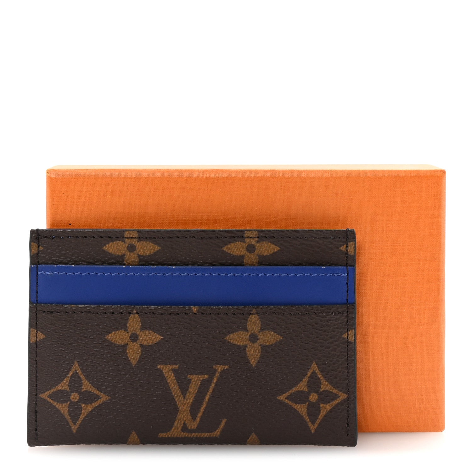 Louis Vuitton Monogram Macassar Double Card Holder Indigo Blue 8 of 8