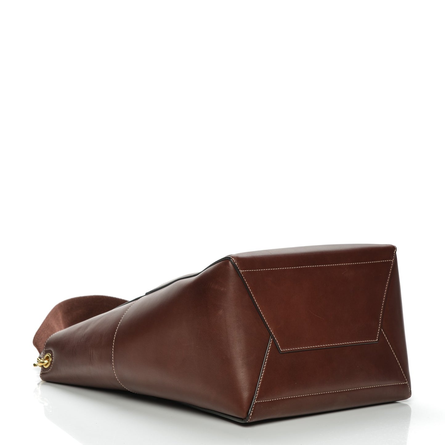 Natural Calfskin Sangle Bucket Bag Burgundy