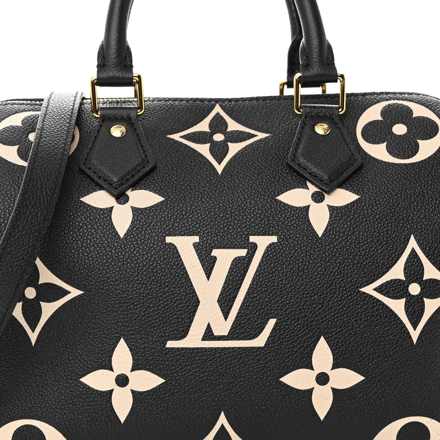 Empreinte Monogram Giant Speedy Bandouliere 25 Black Beige