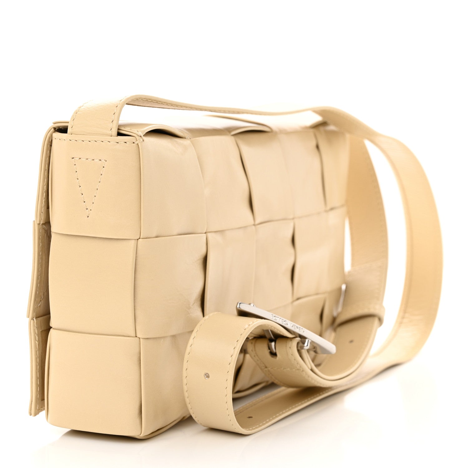 Bottega Veneta Paper Calfskin Maxi Intrecciato Cassette Crossbody Bag Porridge 3 of 11