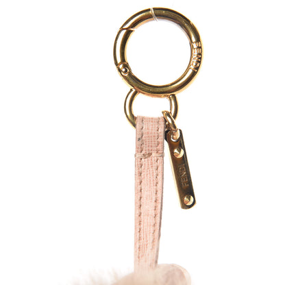 Fendi Fox Fur Vitello Elite Bi-Color Pom Pom Bag Charm Rosa Cammello Cipria 7 of 7