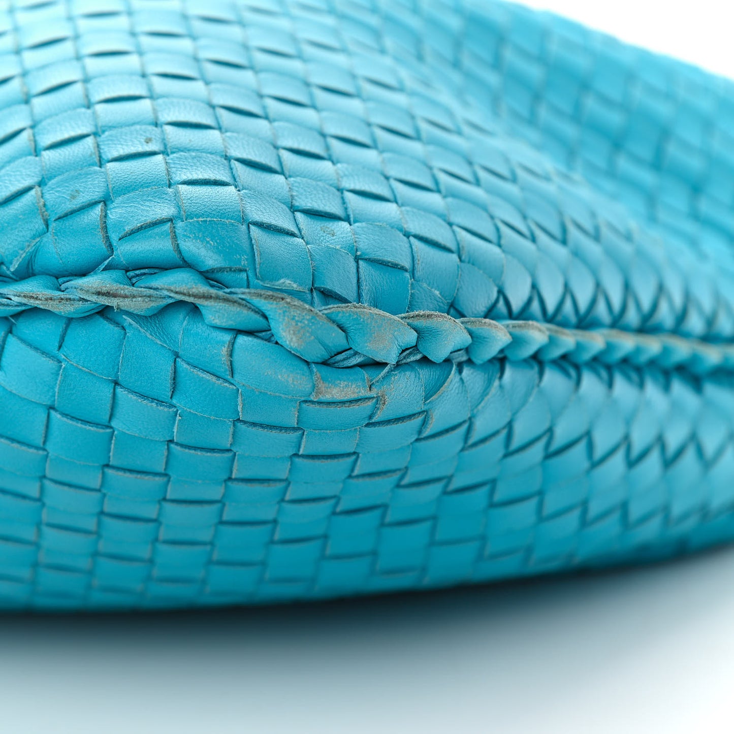 Nappa Intrecciato Large Veneta Hobo Turquoise