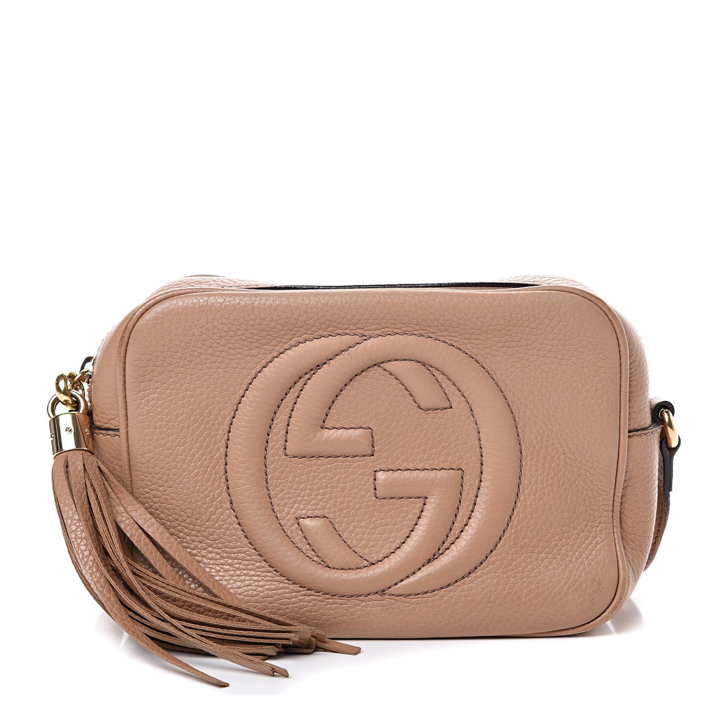 Pebbled Calfskin Small Soho Disco Bag Rose Beige