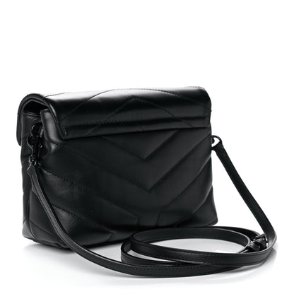 Saint Laurent Calfskin Y Quilted Monogram Toy Loulou Crossbody Bag Black 3 of 12