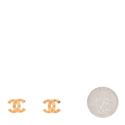 Chanel Metal CC Mini Stud Earrings Gold 2 of 5