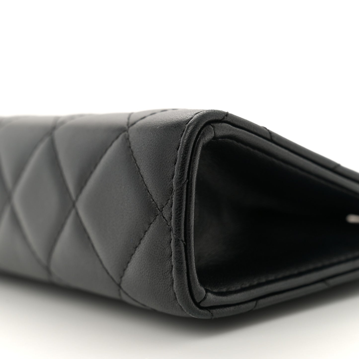 Lambskin Quilted Evening By The Sea Clutch Black