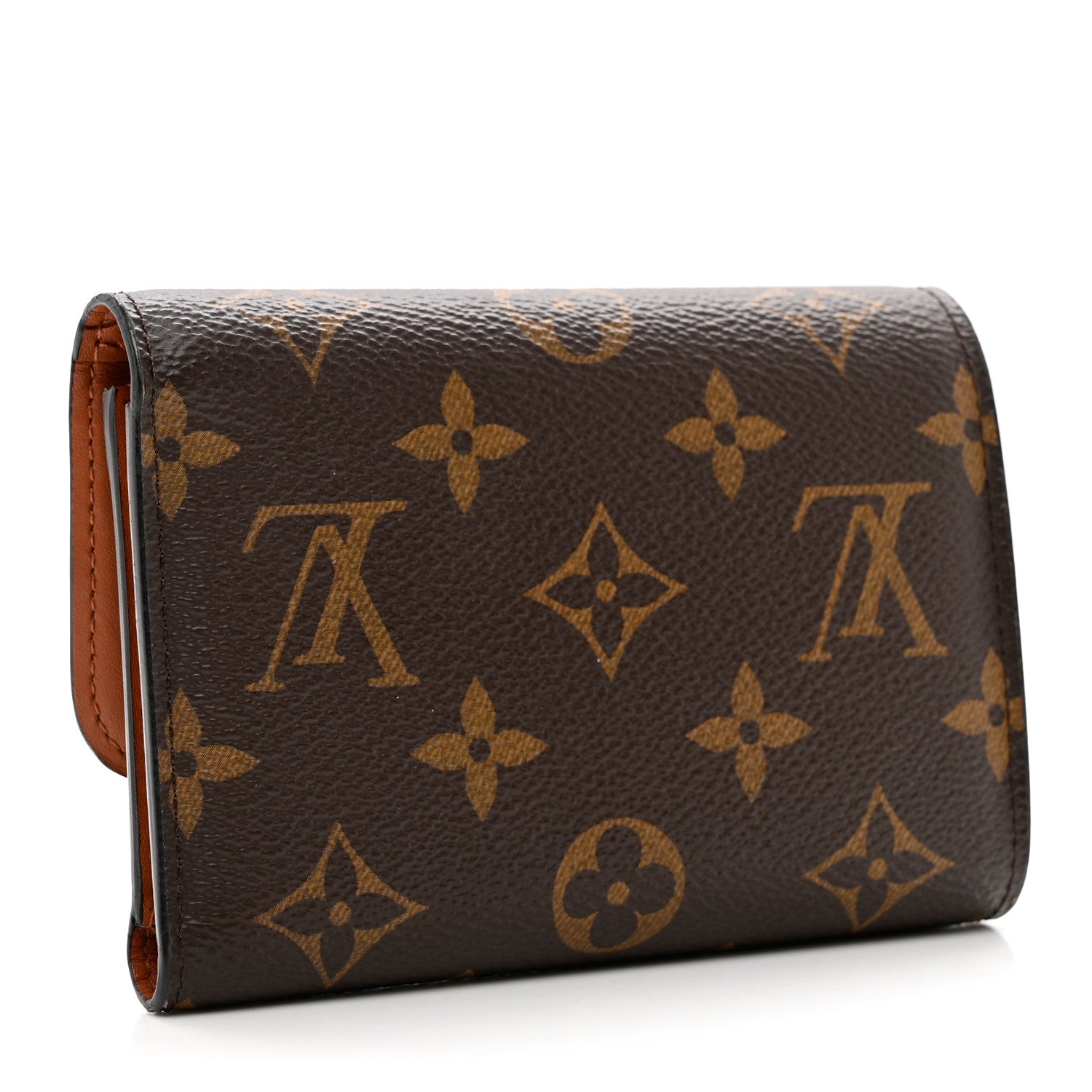 Louis Vuitton Monogram Flower Lock Compact Wallet Caramel 3 of 7