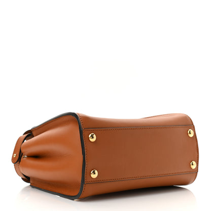 Fendi Vitello Seta Canvas FF Embroidered Mini Peekaboo Iconic Satchel Brandy Amazzonia 5 of 11