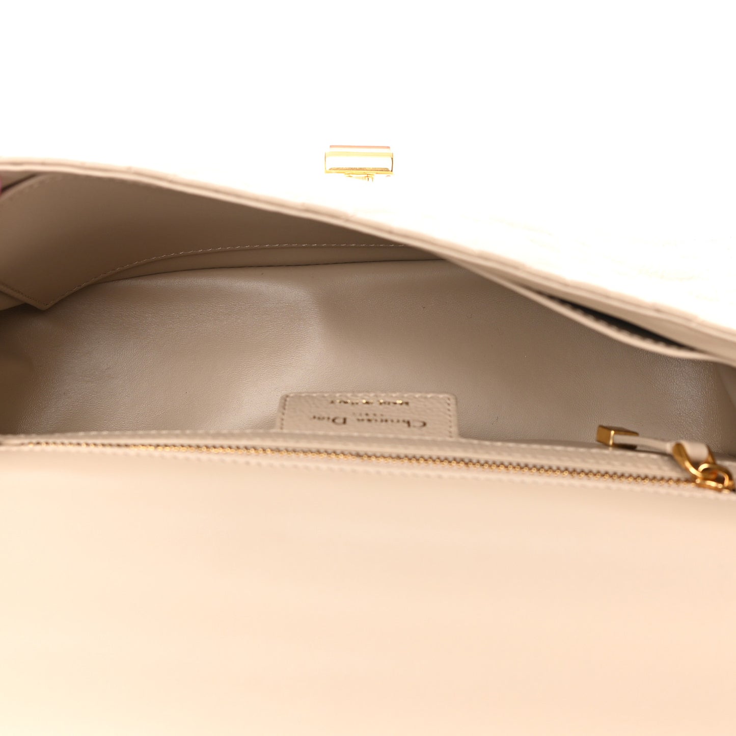 Calfskin Cannage Medium Caro Bag Beige