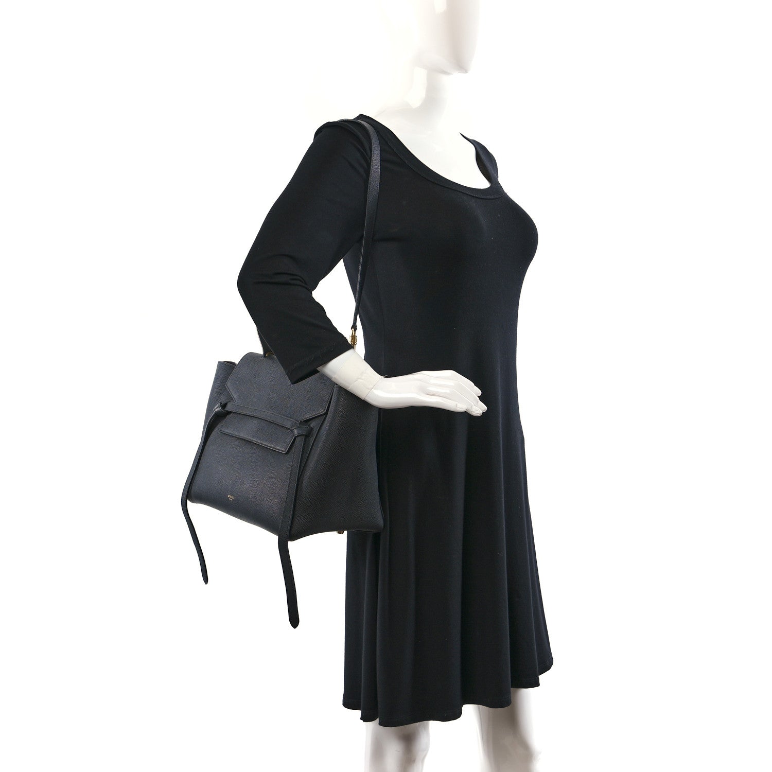 Celine Grained Calfskin Mini Belt Bag Black 2 of 8
