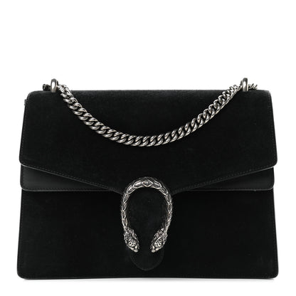 Gucci Suede Medium Dionysus Shoulder Bag Black 1 of 17