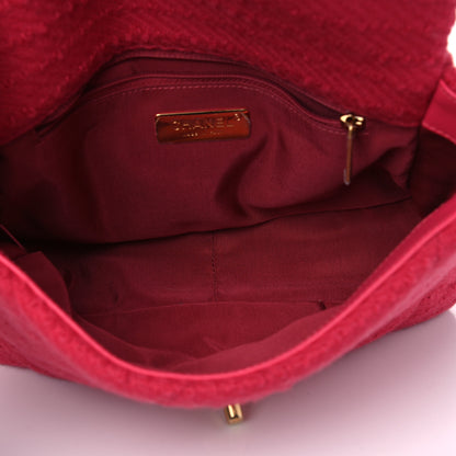 Chanel Tweed Quilted Medium Chanel 19 Flap Dark Pink 4 of 4