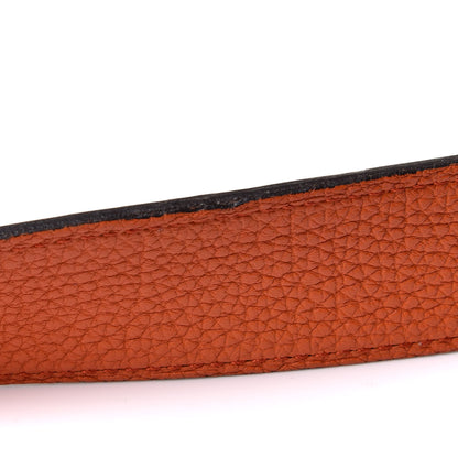 Hermes Box Togo 32mm H Belt 90 Black Orange 15 of 18