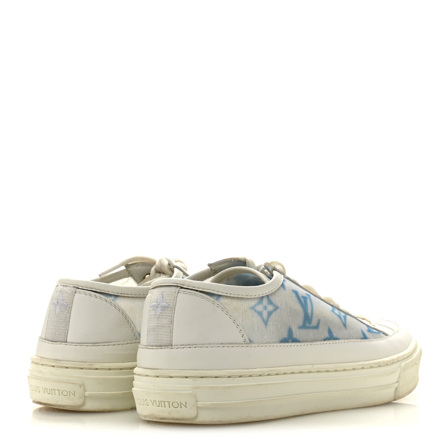 Louis Vuitton Technical Fabric Calfskin Monogram Stellar Sneakers 35  Blue 5 of 12
