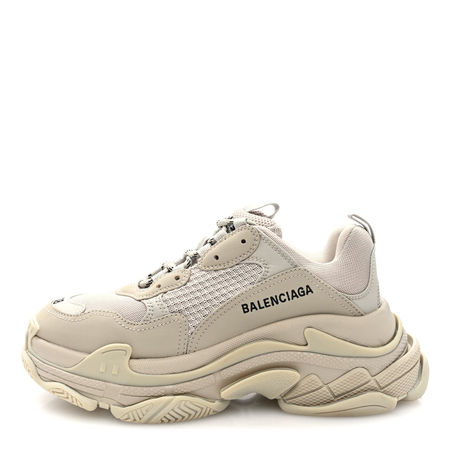 Balenciaga Fabric Mesh Womens Triple S Sneakers 38 Beige 1 of 8