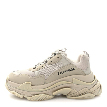 Balenciaga Fabric Mesh Womens Triple S Sneakers 38 Beige 1 of 8