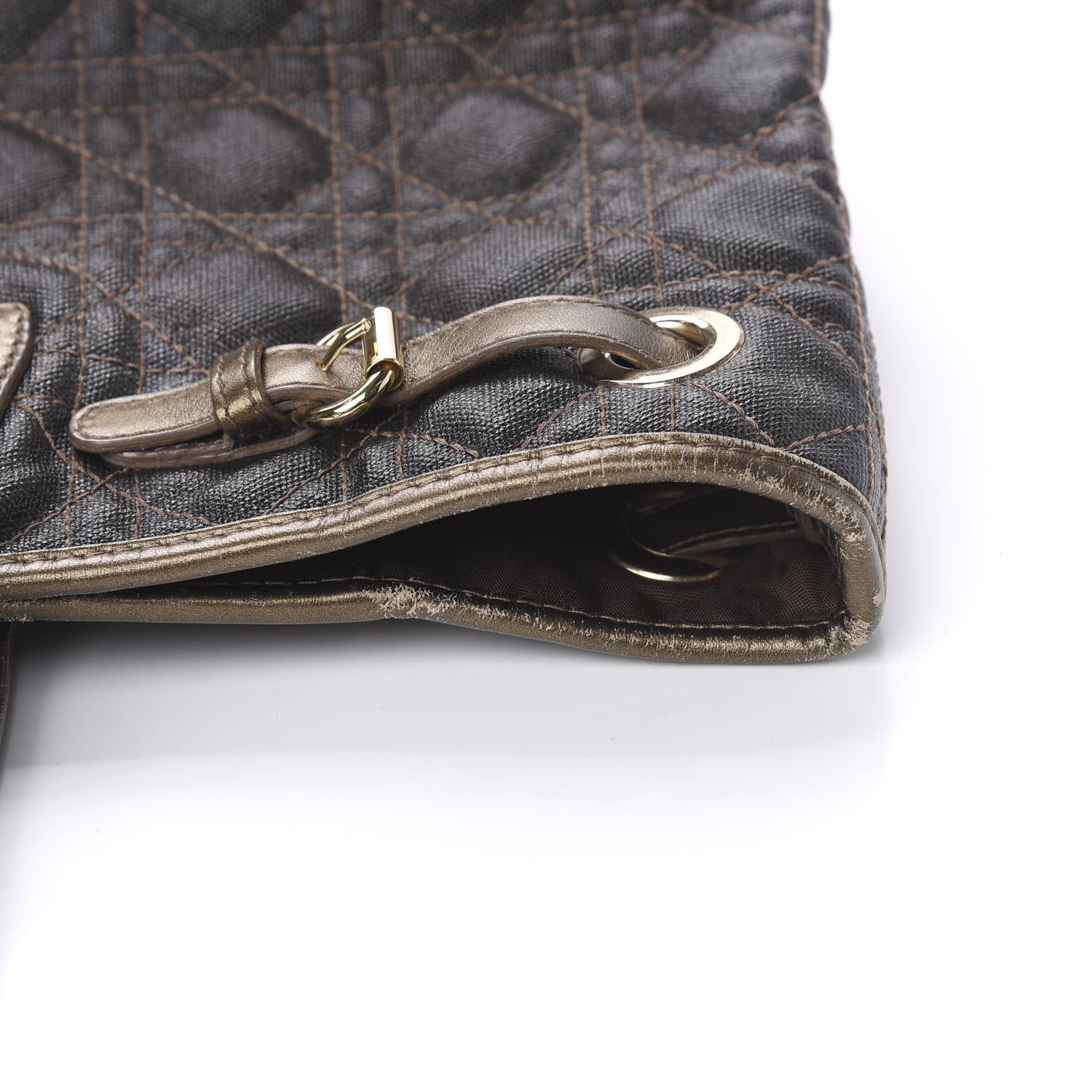 Christian Dior Coated Canvas Cannage Medium Panarea Tote Bronze 8 of 16