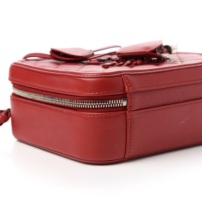 Chanel Calfskin Quilted Medium CC Filigree Vanity Case Red 6 of 10