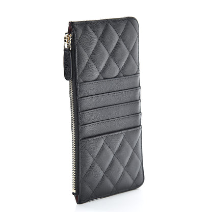 Chanel Caviar Quilted Classic Flat Wallet Pouch Black 3 of 10