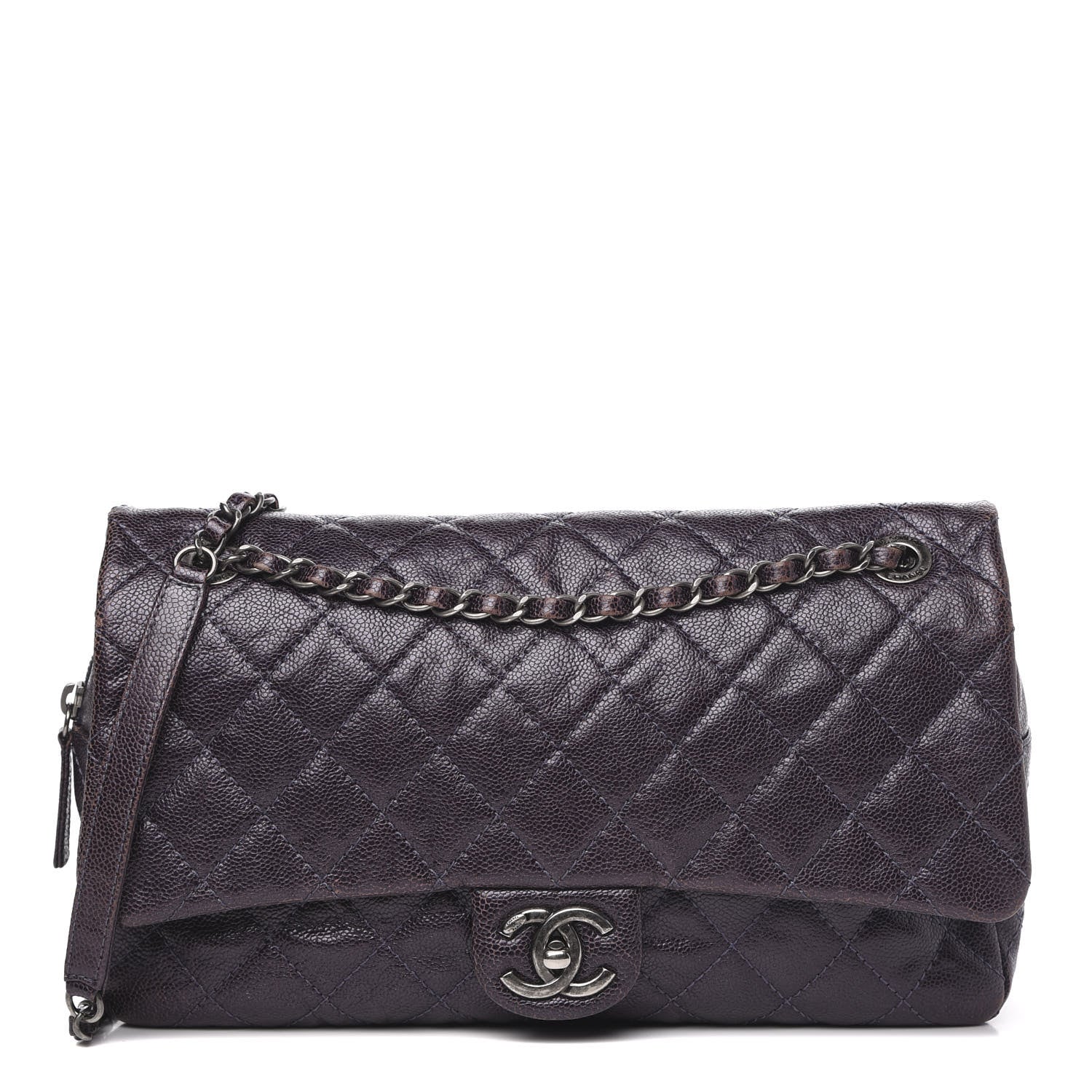 Chanel Iridescent Caviar Quilted Large Chic Flap Purple 1 of 15