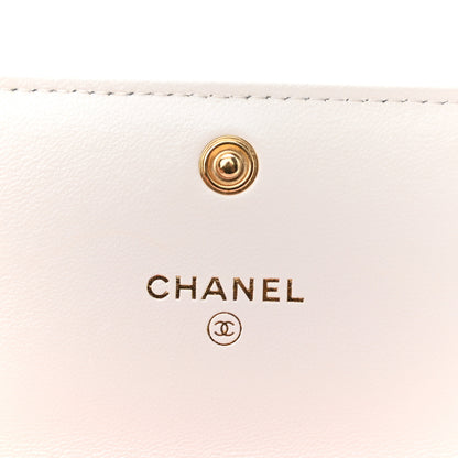 Chanel Lambskin Quilted Chanel 19 Flap Coin Purse With Chain White 6 of 12