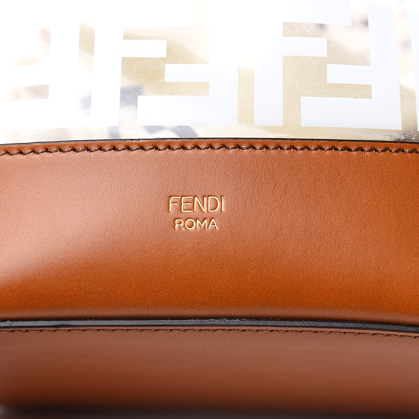 TPU FF Vitello Aura F is Fendi Grande Mon Tresor Bucket Bag White Cuoio