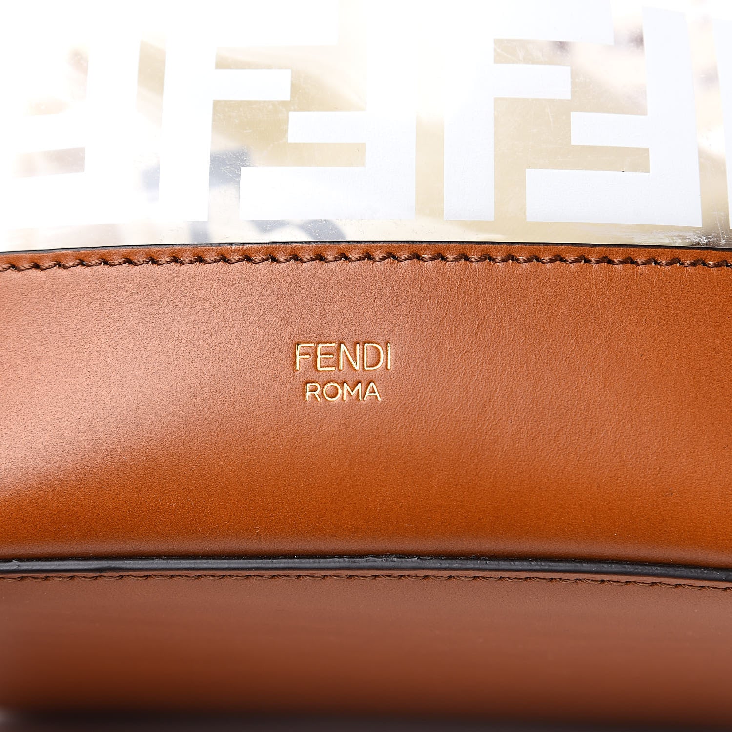 Fendi TPU FF Vitello Aura F is Fendi Grande Mon Tresor Bucket Bag White Cuoio 9 of 11