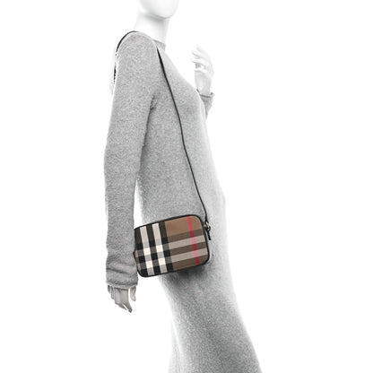 Burberry Giant Check Calfskin Small Camera Bag Black 2 of 9