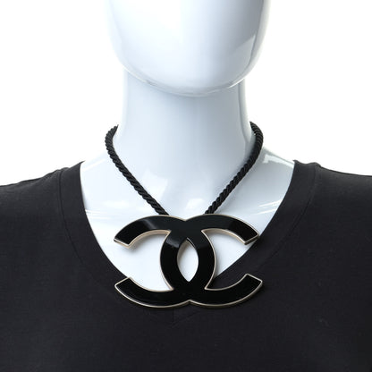 Chanel Enamel CC Rope Necklace Black 2 of 7