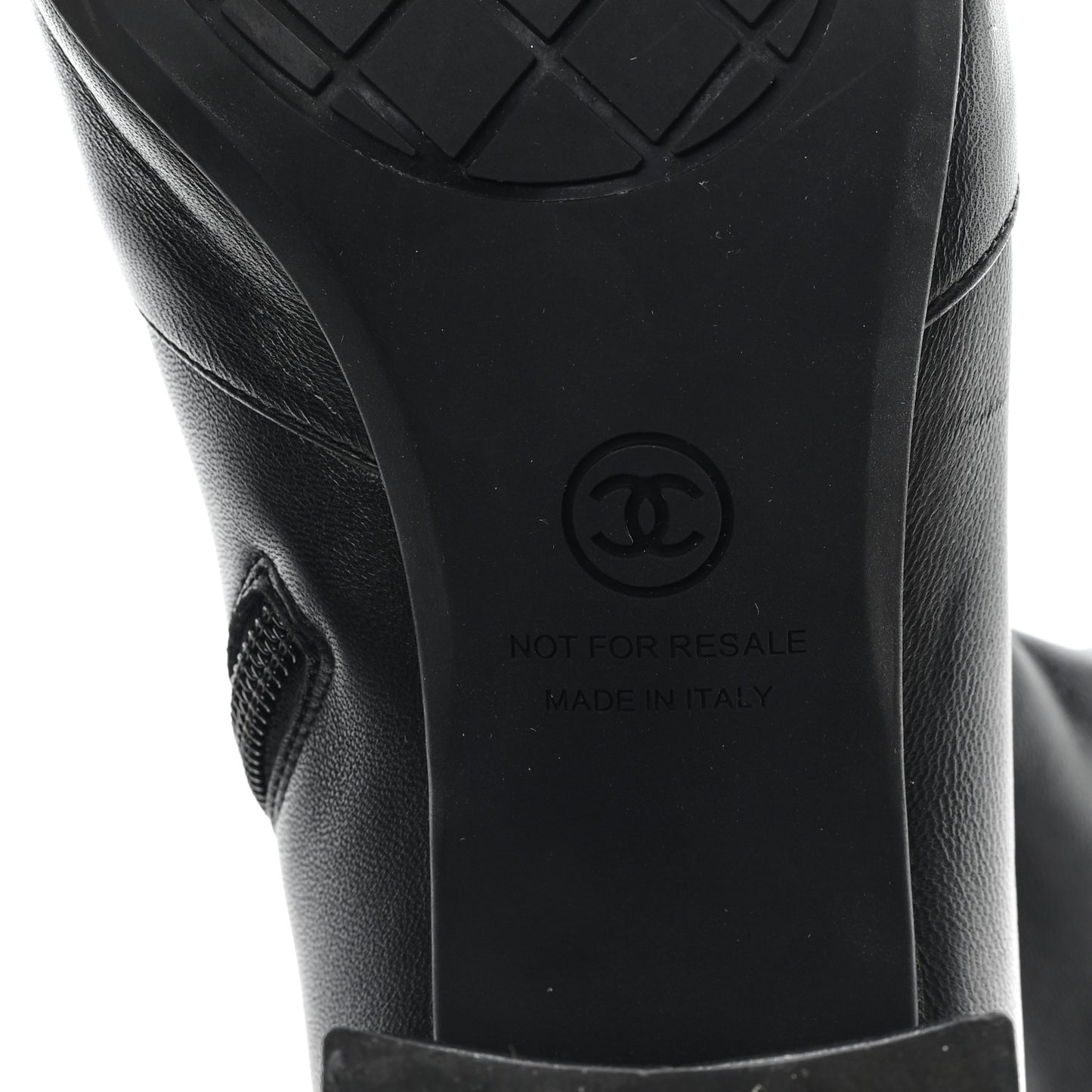 Stretch Lambskin Cap Toe CC Short Boots 39 Black