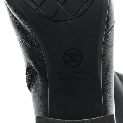 Chanel Stretch Lambskin Cap Toe CC Short Boots 39 Black 7 of 9