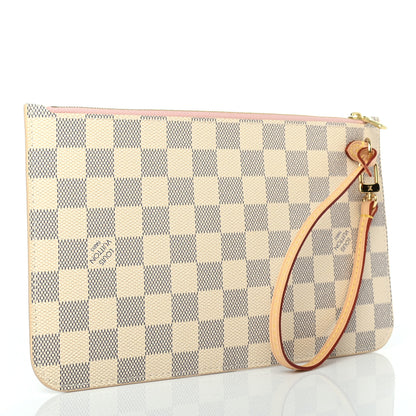 Louis Vuitton Damier Azur Neverfull MM GM Pochette Rose Ballerine 2 of 4