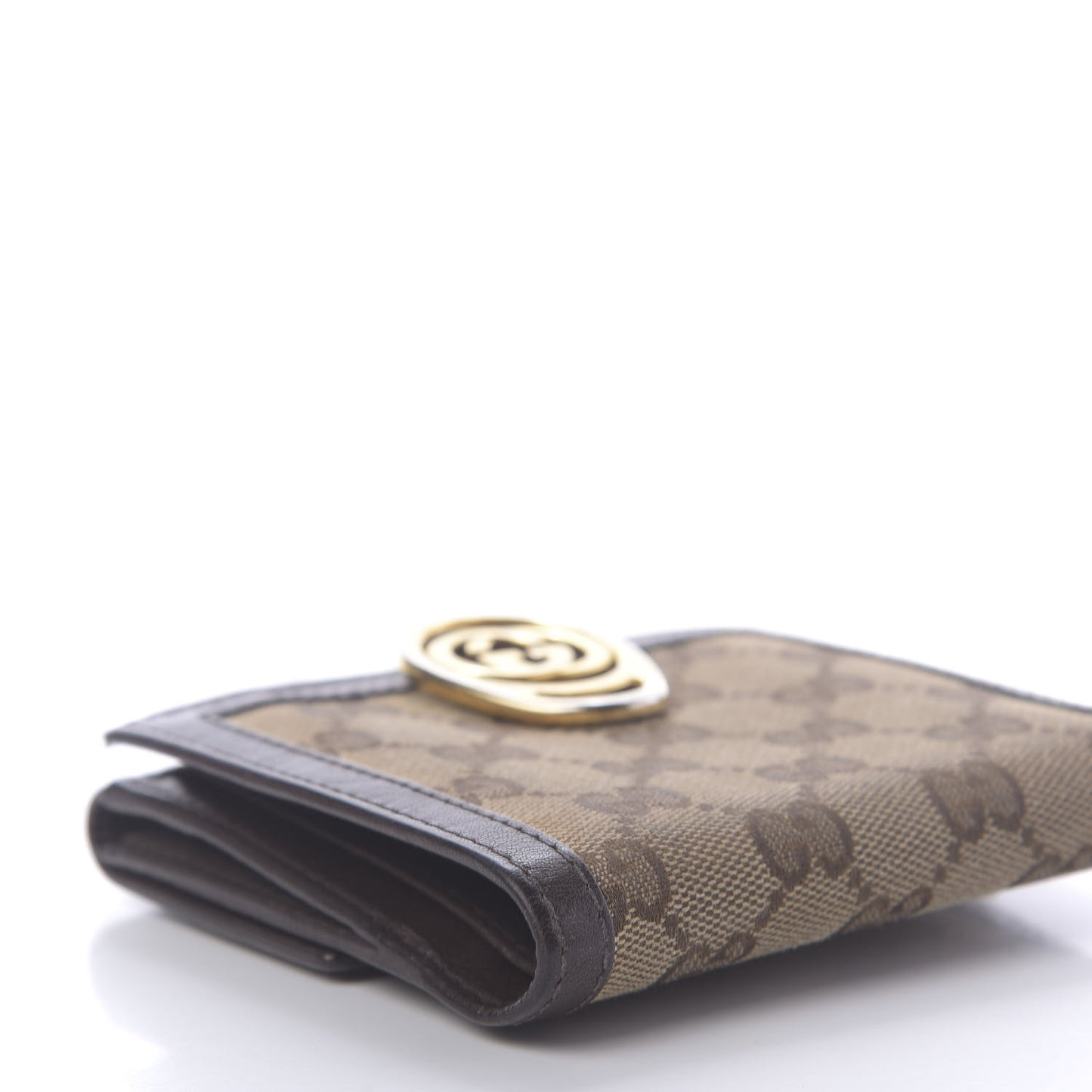 Monogram Interlocking Icon French Flap Wallet Brown