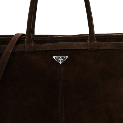 Prada Suede Bonnie Tote Cocoa Brown 7 of 9