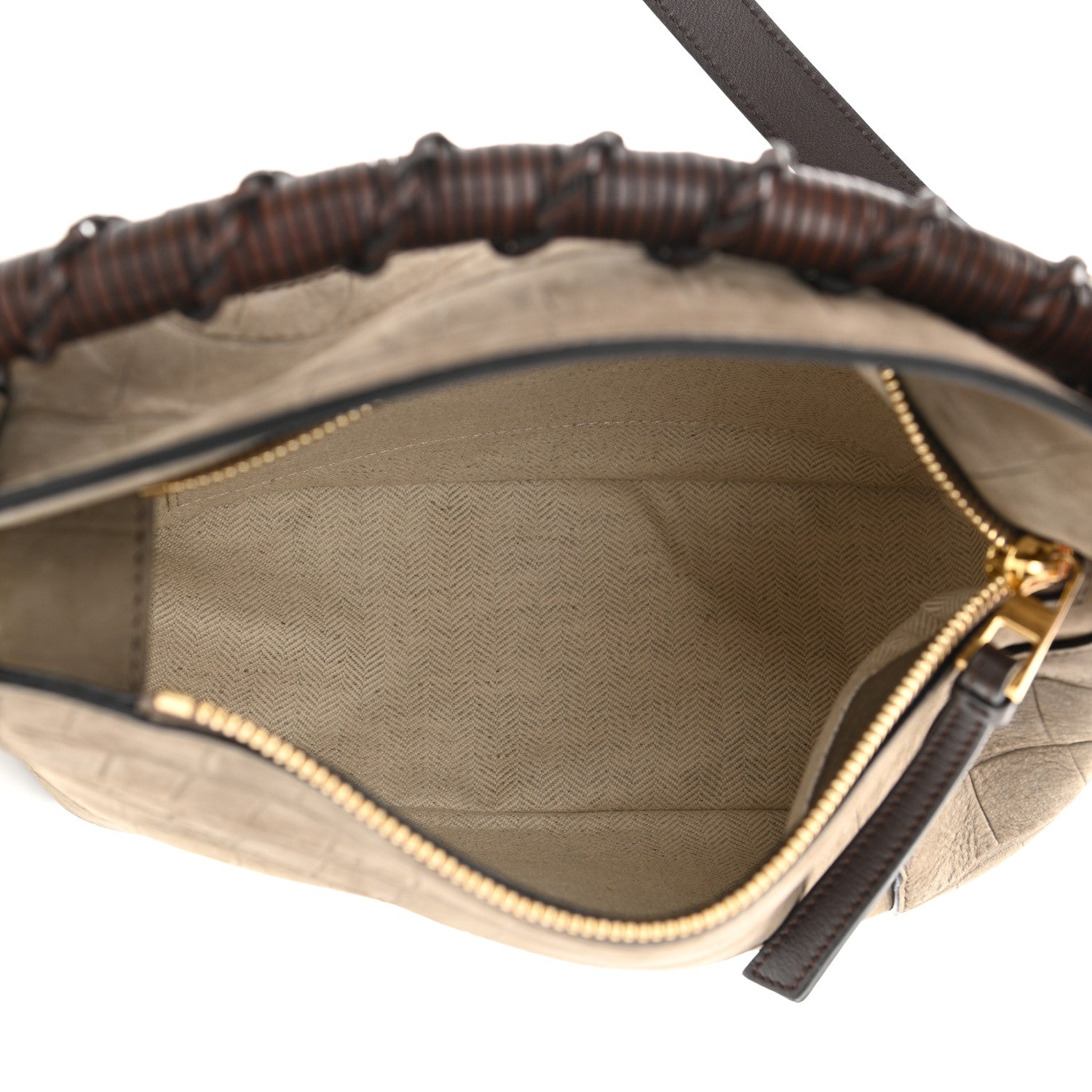 Loewe Nubuck Crocodile Embossed Small Puzzle Bag Olive 5 of 9