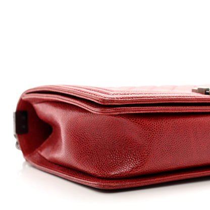 Chanel Caviar Quilted New Medium Boy Flap Dark Red 9 of 10