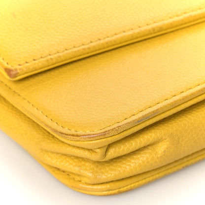 Chanel Caviar Sevruga Wallet on Chain WOC Yellow 7 of 10