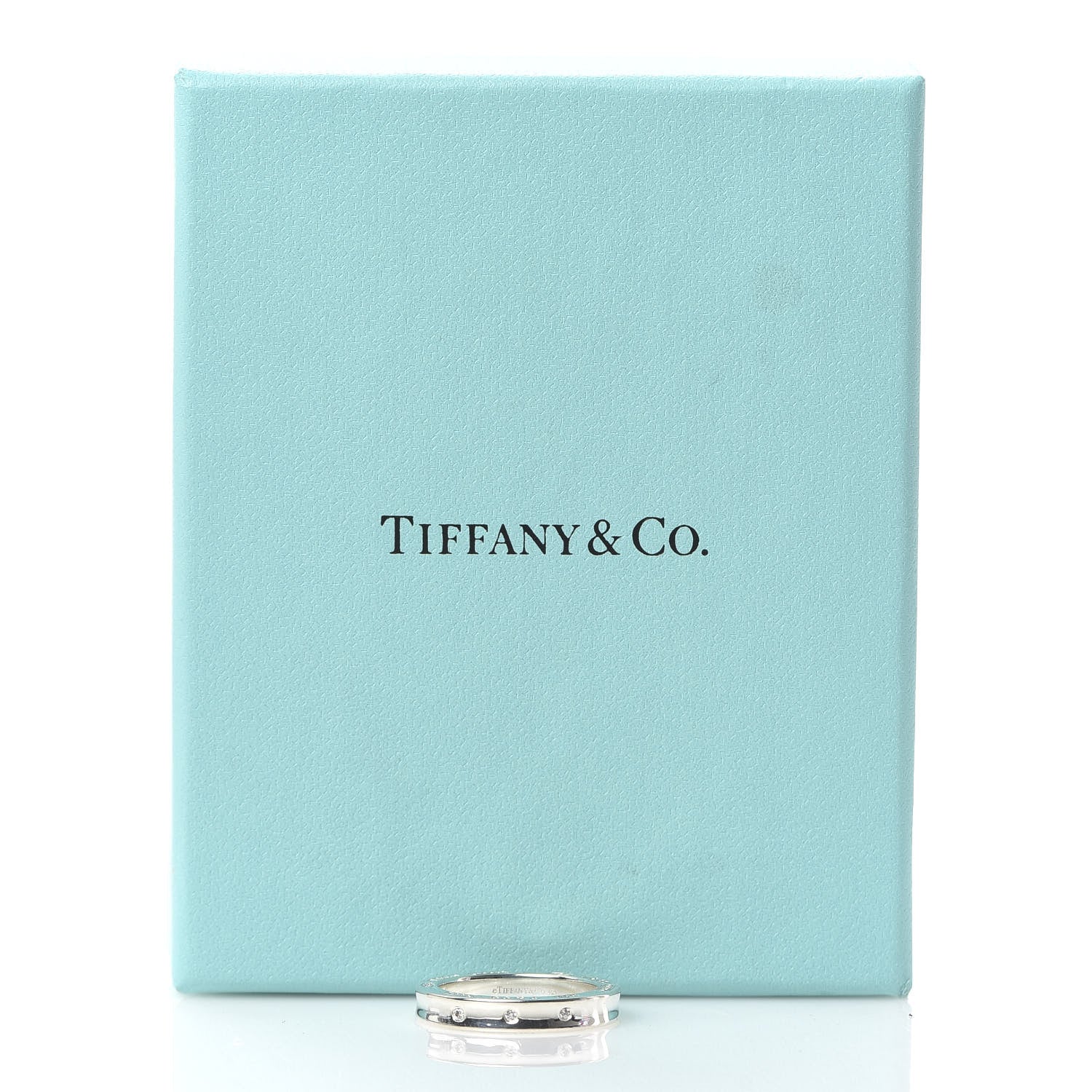 Tiffany Sterling Silver 3 Diamond 1837 Ring 50 5.5 6 of 6