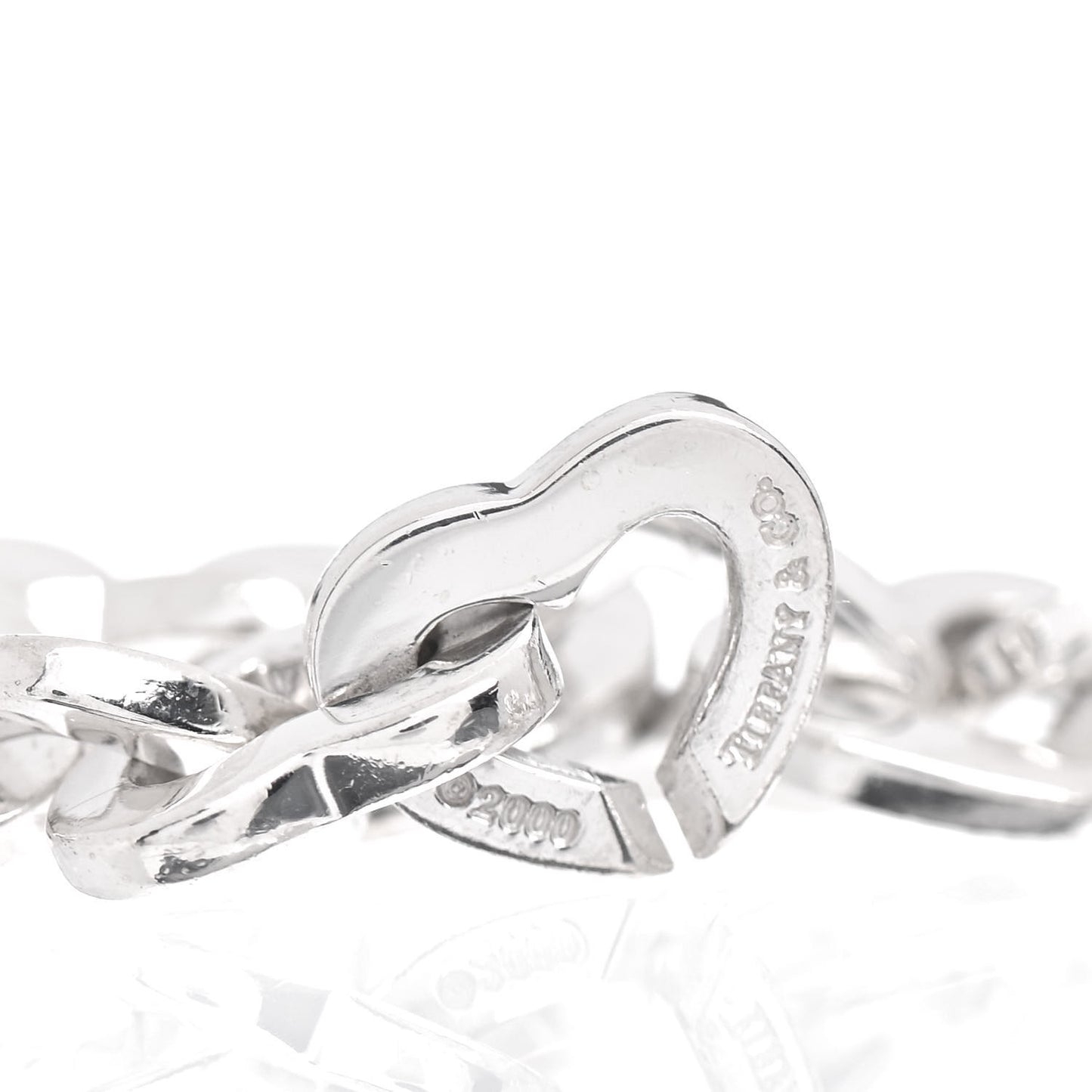 Sterling Silver 18K Yellow Gold Heart Links Bracelet